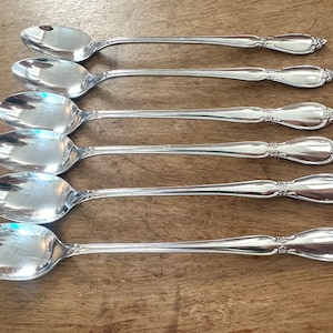 Vintage Iced Tea Spoons, Set of 6 Oneida Community Chatelaine Iced Teaspoons