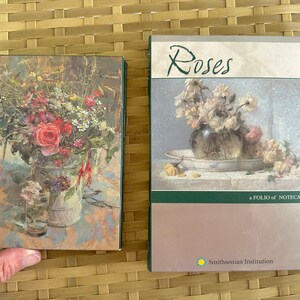 18 Cartões de notas florais e rosas do Museu Vintage / Dois tamanhos e quatro designs