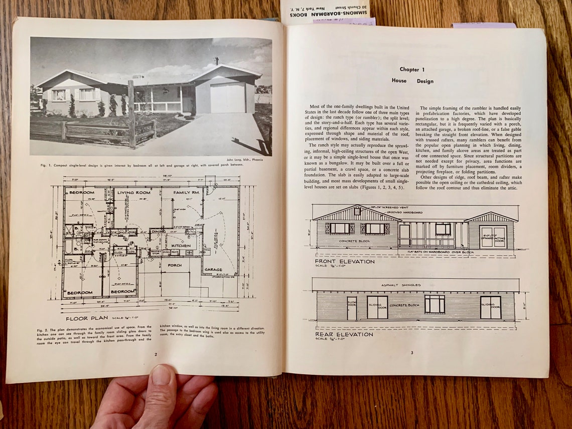 Mid Century House Plans / House Construction Book / Vintage | Etsy