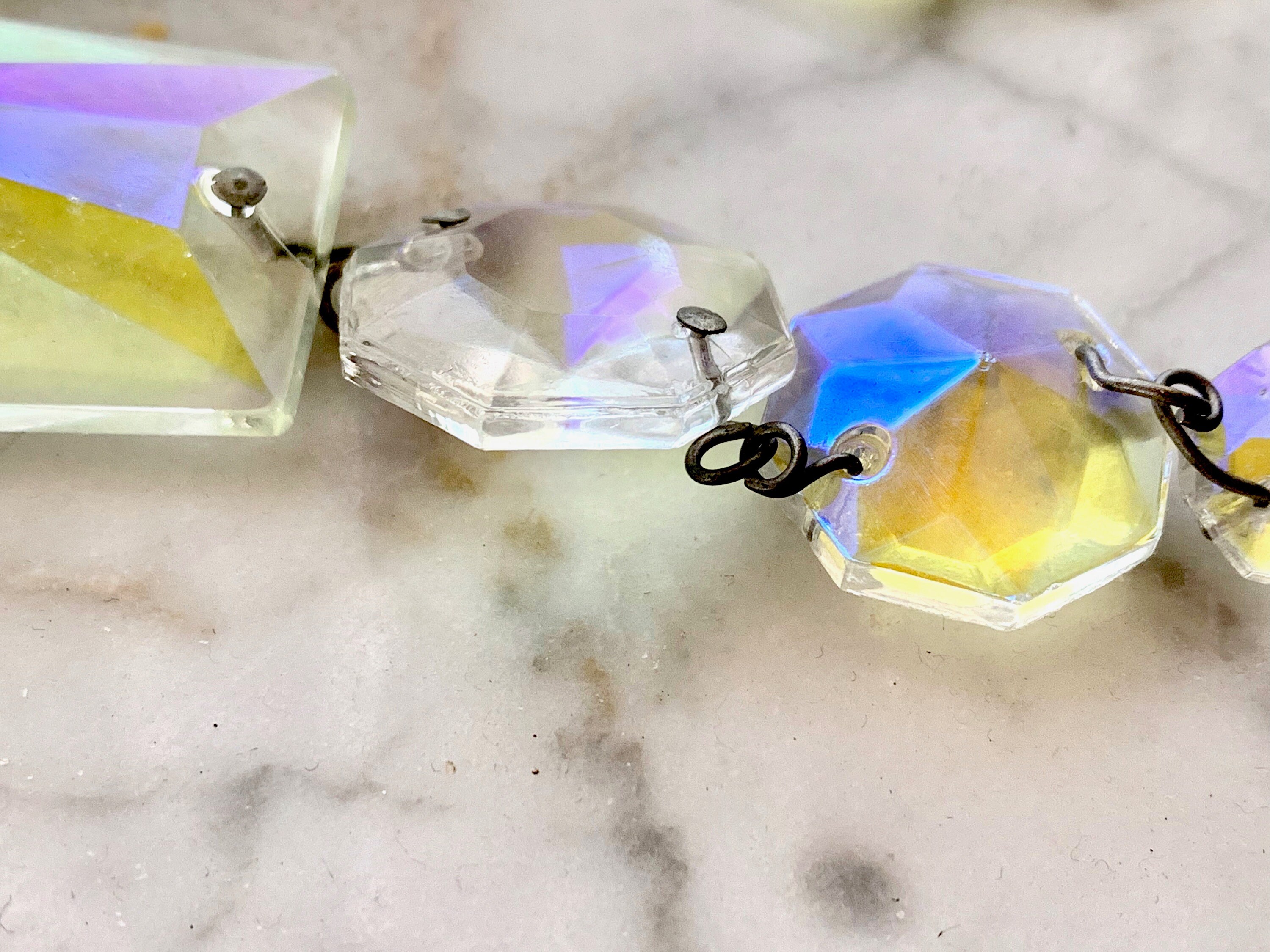 Hanging Crystal Prisms Pair / Long Vintage Crystal Prisms for Etsy