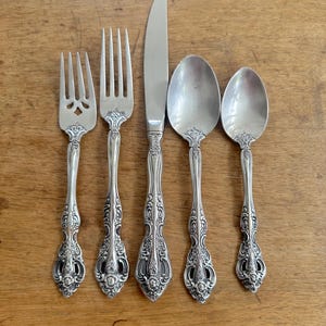 Vintage Oneida Stainless &quot;Michelangelo&quot; Pattern Replacements: Dinner Fork, Salad Forks, Oval Soup Spoon, Teaspoon, Sold Knife / By the Piece