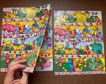Lot de 6 feuilles de papier cadeau vintage amusantes/papier cadeau rétro assorti, lot de 6 motifs