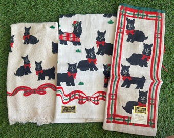 Vintage Scotty Dog Kitchen Towel, Tea Towel, or Wine Bag from Kay Dee NOS Unused