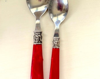 Lovely Ruby Handled Flatware Sold by the Piece: Tablespoons or Teaspoon