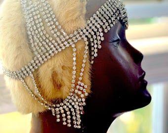 Gorgeous Vintage Rhinestone Hair Piece for Head / Lovely Vintage Hair Piece