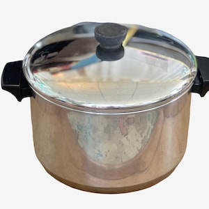 Vintage Revere Ware 6 Quart Dutch Oven/Soup Pot with Lid with Copper Bottom