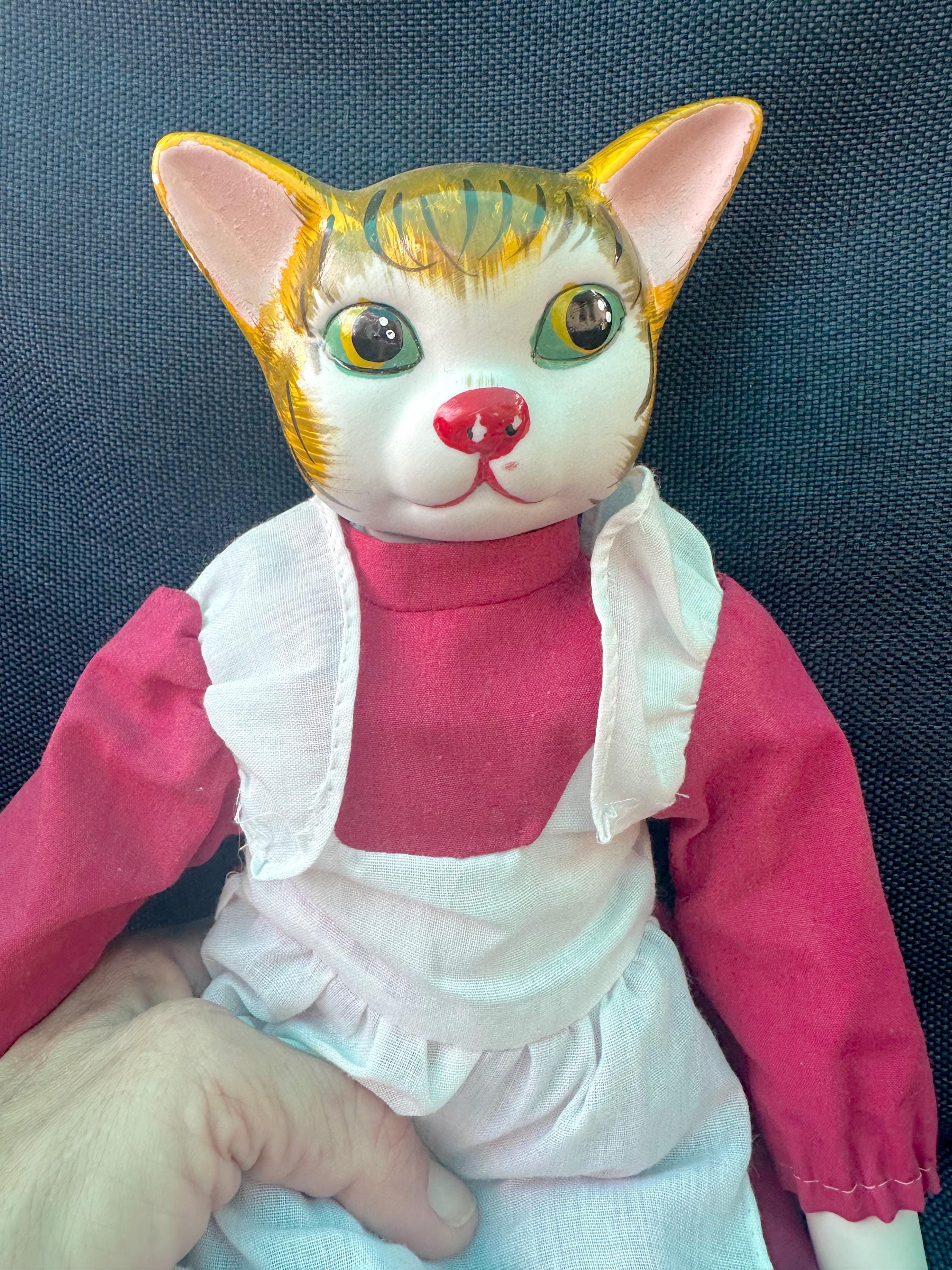 Vintage Porcelain Cat Head Dolls Matching Pair Girl and Boy - Etsy