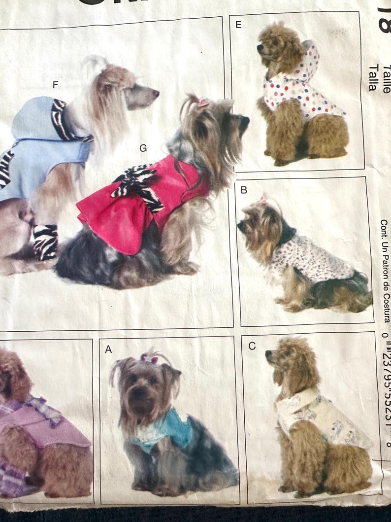 Two Small Dog Sewing Patterns, Uncut / Mccall's Sewing Patterns for Dog