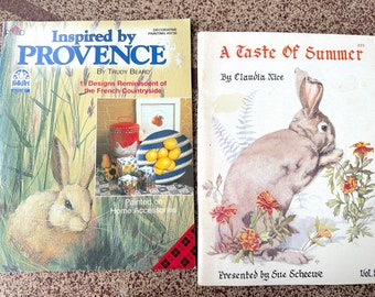 Two Country Decorative Painting Books: "Inspired by Provence" and "A Taste of Summer" / Animals, Nature, French Country Sketching