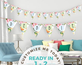 Birthday Banner Personalized Downloadable Printable Garland - Made to Order for Spouse, Girlfriend, Boyfriend, Mom, Dad, Sister, Brother