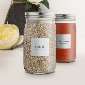 2 Inch Modern Spice Labels Square or Round Mason Jar Labels for Spice Rack Avery Label Digital Download Printables Print Your Own image 2