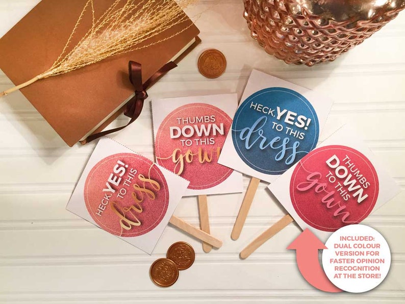 Say yes to the dress paddles signs instant download rose gold pink champagne glitter dress shopping paddles signs wedding printable image 6