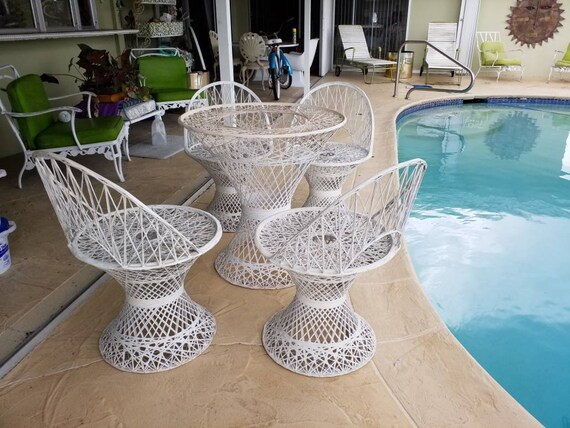 Russell Woodard Fiberglass Patio Furniture 5 Pieces Mid Etsy