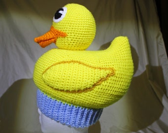 PATTERN:  Reggie Rubber Ducky crochet hat