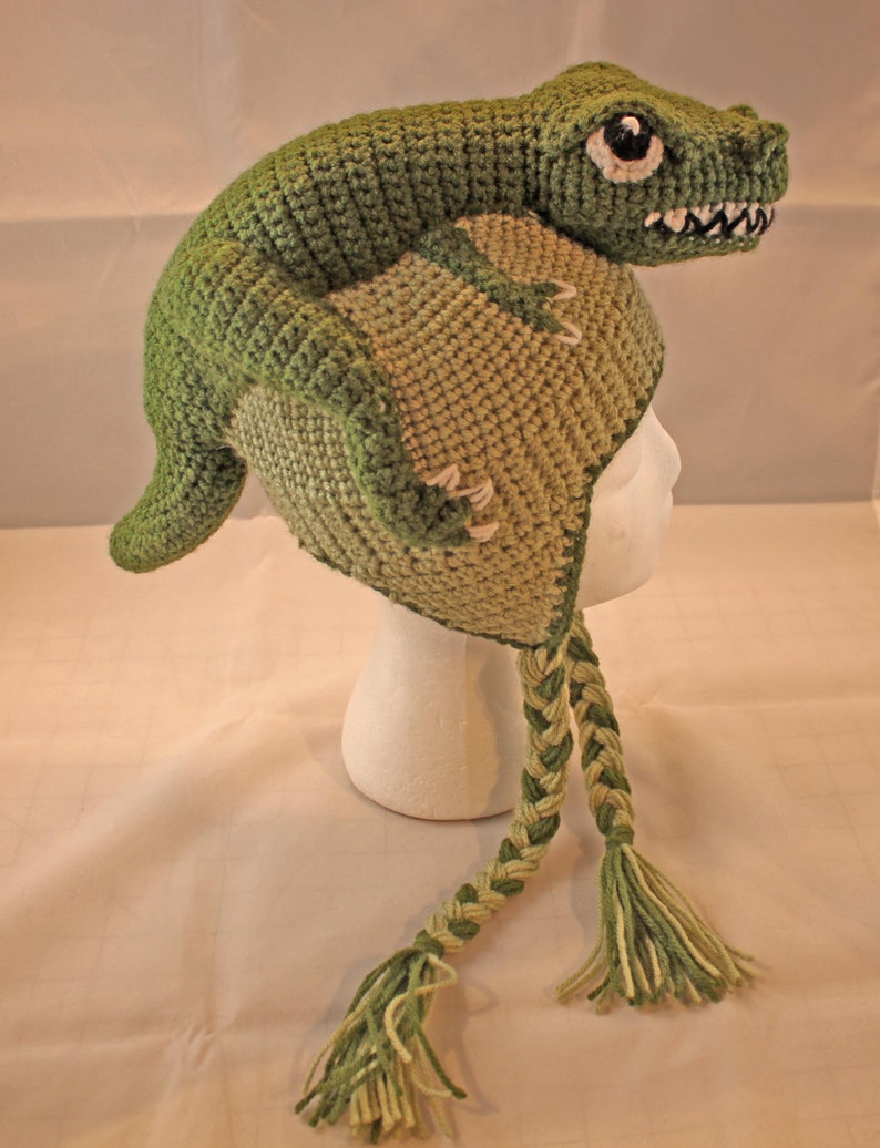 PATTERN: Tommy T-Rex Crochet Hat child size image 3