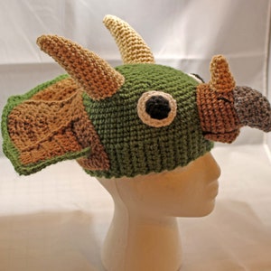 PATTERN: Terry Triceratops Crochet Hat