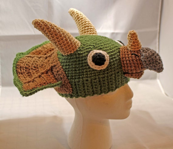 PATTERN: Terry Triceratops Crochet Hat 