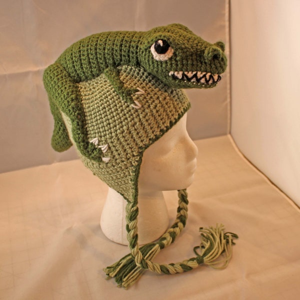 PATTERN:  Tommy T-Rex Crochet Hat - child size