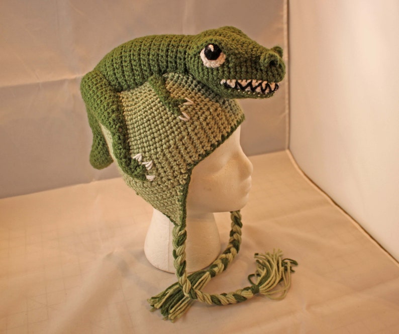 PATTERN: Tommy T-Rex Crochet Hat child size image 1