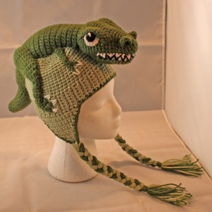 PATTERN: Tommy T-Rex Crochet Hat child size image 4