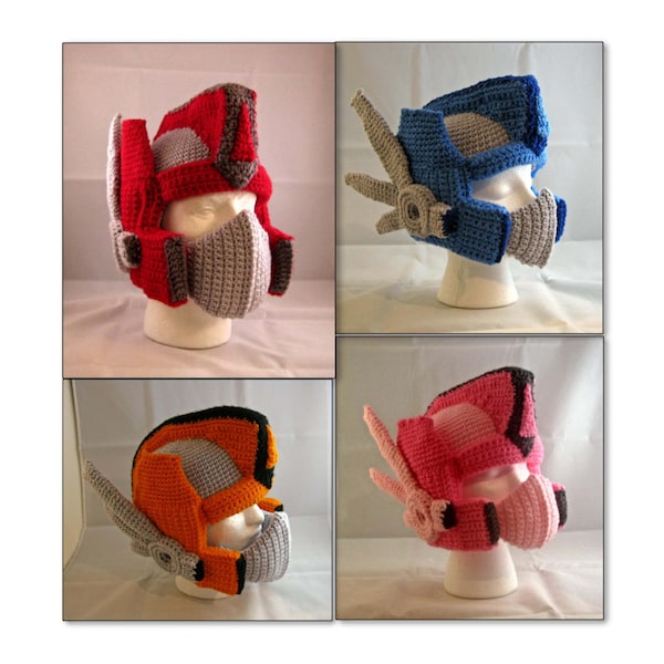PATTERN:  Convoy Helmet Crochet Hat - 4 sizes