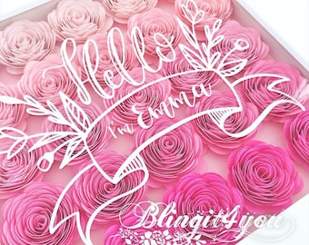 Birth Announcement Flower Box, Baby Birth Stats Flower Box, Nursery Decor, Baby Announcement Sign, Nursery Name, Newborn Gift Personalize