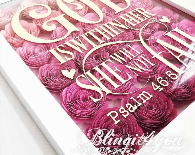 Personalized Mother's day Gift - Paper Flower Mother's Day Gift - I love my mom - Best Mom Gift - Pink Flower Mother's Day