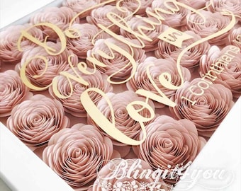 Mother's Day Flower, Personalized Paper Flower Shadow Box for Mom, Mothers Day Gift from daughter, Mothers Day Gift from Son