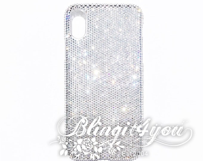 Custom Make Rhinestone Diamond Bling Crystal Back Cover for Apple iPhone X 10 Plus Handmade SS7 Tiny 100% Swarovski Crystal Elements