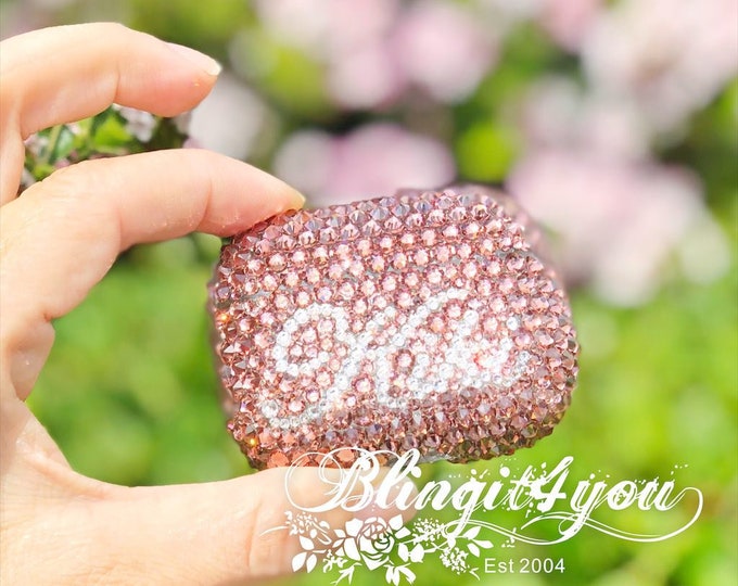 Valentines Day Gift | Personalized Name Airpods Pro Case | Apple AirPods Pro Protective case | Pink Swarovski Crystal Apple AirPods Pro Case