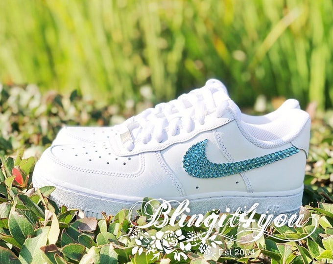 Kids Air Force 1 Crystal Sneakers With Custom Crystal Colors 