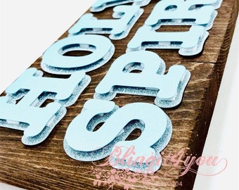 die cut letters paper letter 3D letter craft project wall decor bridal shower birthday party graduation party baby shower