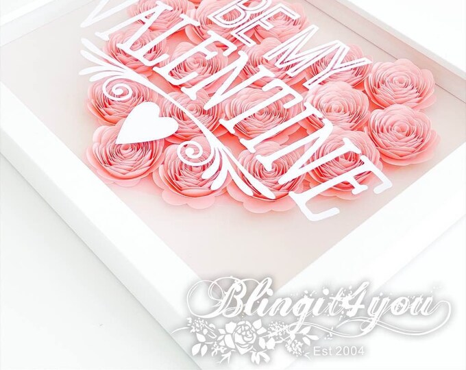 Valentine's Day Gift For Her,Personalized Rose Valentine's day gift, Rose Heart Frame, Flower Shadow Box, 2023 Valentine's  day Gift