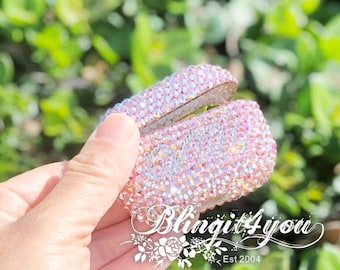Valentines Day Gift | Personalized Name Airpods Pro Case | Apple AirPods Pro Protective case | Pink Swarovski Crystal Apple AirPods Pro Case