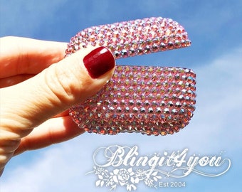 Apple AirPods Case W/ Name made with Swarovski Crystal | AirPods Pro Case | Personalize Valentines Day Gift for Her | Pink Crystal AirPods