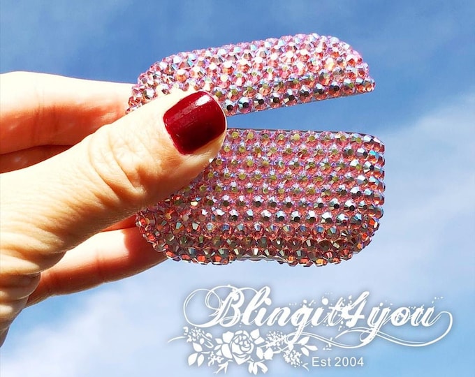 Apple AirPods Case W/ Name made with Swarovski Crystal | AirPods Pro Case | Personalize Valentines Day Gift for Her | Pink Crystal AirPods