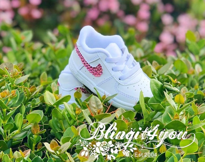 CUSTOM Infant/Toddler Swarovski Crystal Rhinestone Nike Air Force 1 Low/Mid