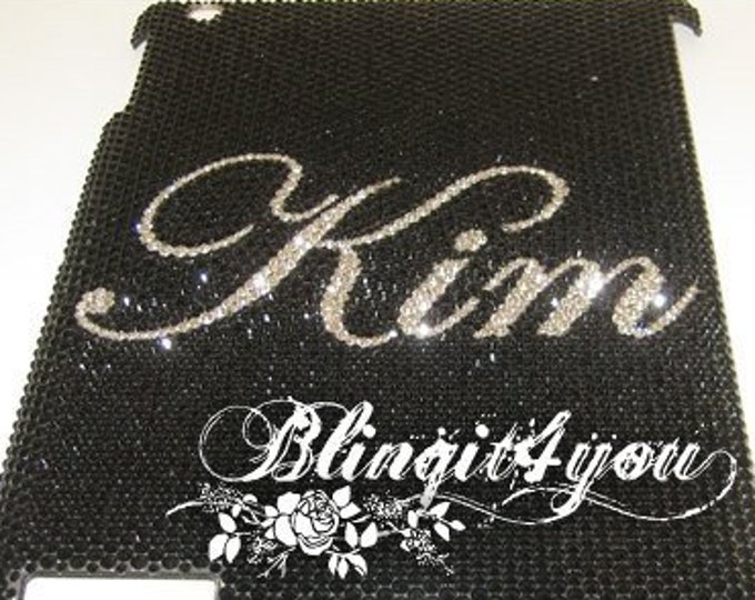 Personalized Rhinestone Name Shinny Bling Diamond Back Case Cover for iPad Mini Air iPad Pro Handmade with 100% Swarovski Crystal Elements
