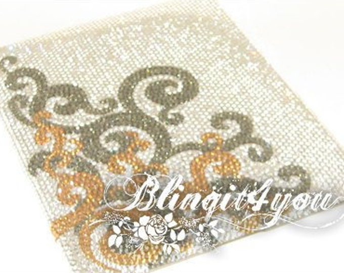 Personalized Rhinestone Swirl Shinny Bling Diamond Back Case Cover for IPad Air mini iPad Pro Handmade with 100% Swarovski Crystal Elements