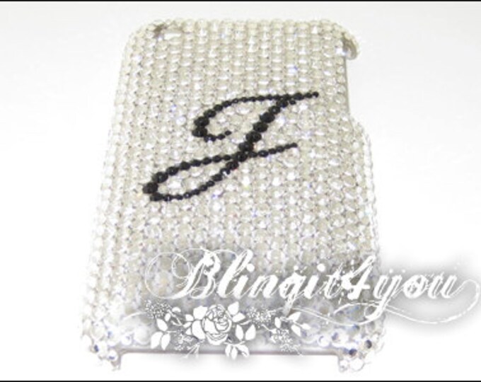 Custom Make Apple iPhone XS MAX Back Case Cover with SS16 Swarovski Elements letter initial bling letter iPhone case  Gift for her mom wife