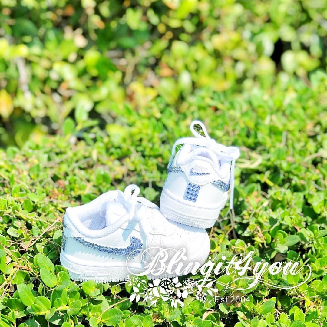 Hand Paint on Baby Nike AF1 CUSTOM Infant/Toddler Swarovski Crystal  Rhinestone on Nike Air Force 1 Personalize Kid Nike shoes, Birthday Gift