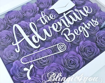 Class 2023 Graduation Gift Flower Shadow Box, Graduation Flower,High School Graduation Gift, College gradution Gift, Custom graduation Gift