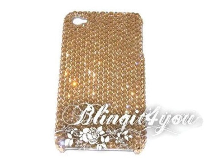 SS16 Luxury Custom make handmade Bling Apple iPhone 8 PLUS Back Case Cover w/ Gold Swarovski Elements Crystal Rhinestone Diamond iPhone Case