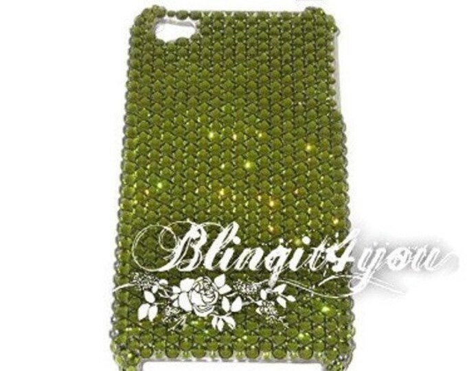 SS16 Luxury Custom make Bling Apple iPhone XS MAX Back Case Olive Green Swarovski Elements Crystal Rhinestone Gift for her Gift for mom wife