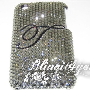 Capa feita à mão para Apple iPhone XS MAX Swarovski Elements Crystal Letter Bling Letter iPhone Case Presente para ela Presente para mãe e esposa
