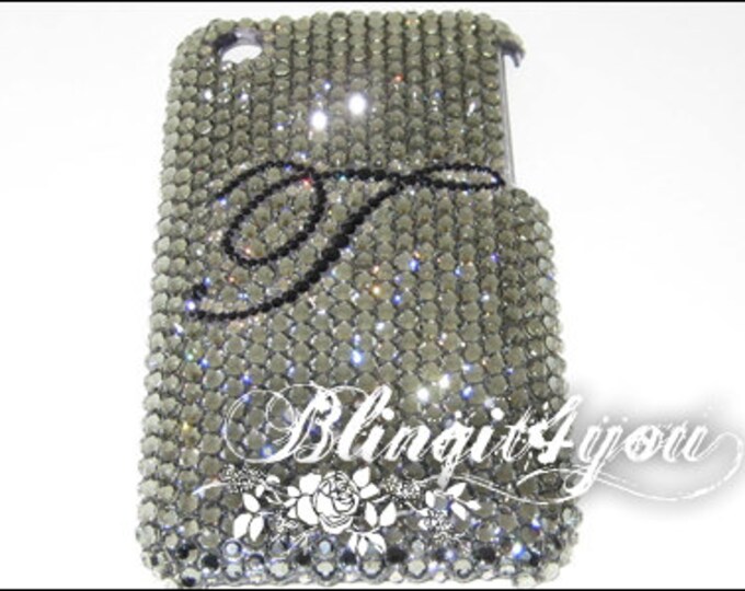 Handmade Apple iPhone XS MAX Case Cover Swarovski Elements Crystal Letter Initial Bling Letter iPhone Case Gift for her Gift for mom wife