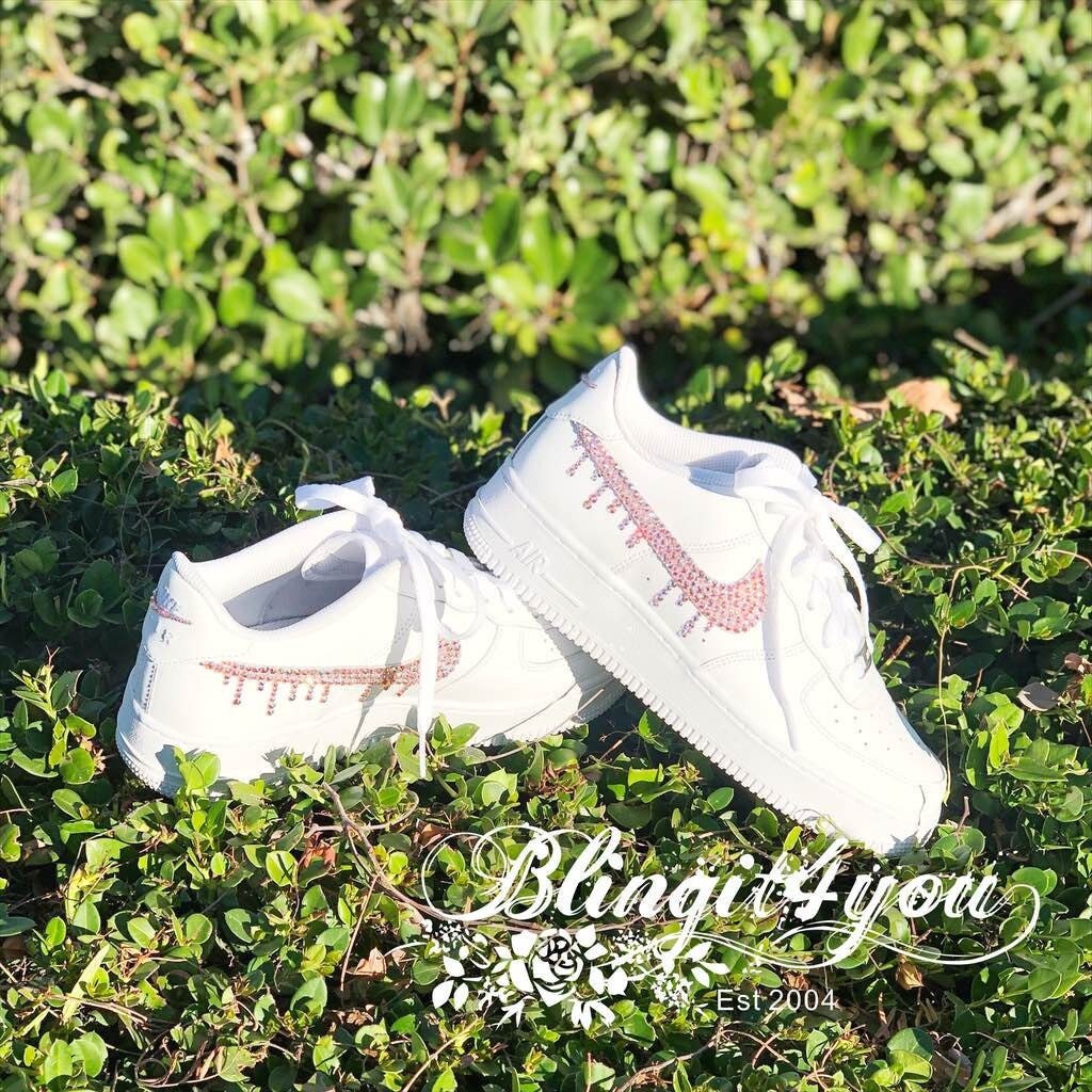 Bling DRIP Air Force 1 women shoes Swarovski Crystal Nike AF1