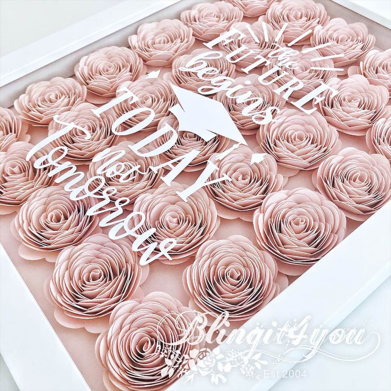 Class 2021 Graduation Gift Flower Shadow Box Graduation Etsy