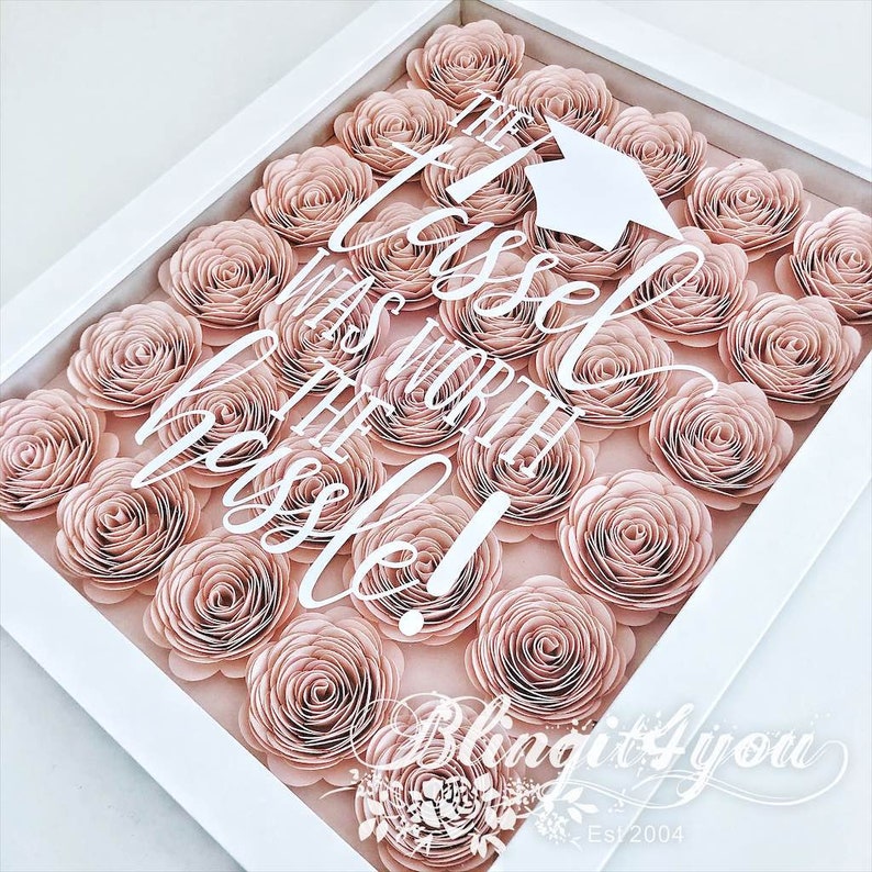 Class 2021 Graduation Gift Flower Shadow Box Graduation Etsy