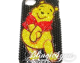 Apple iPhone XS MAX Case Cover with Swarovski Elements Crystal Cute Handmade Winnie the Pooh Phone Case Gift for her Gift for mom wife
